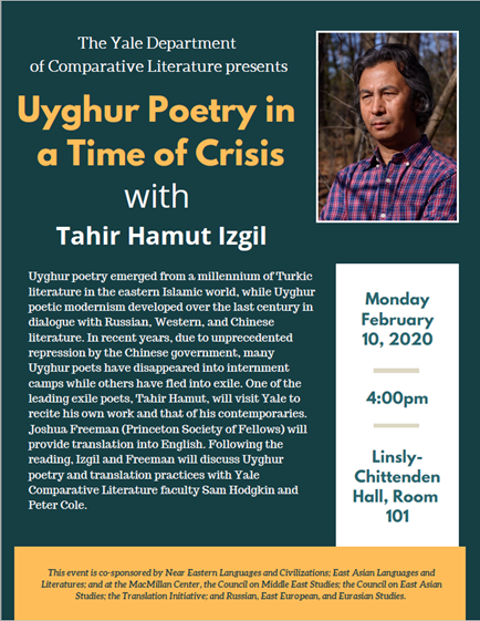 Yale Department of Comparative Literature - Tahir Hamut Izgil | Department of Comparative Literature