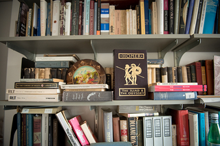 Image of gray bookshelf